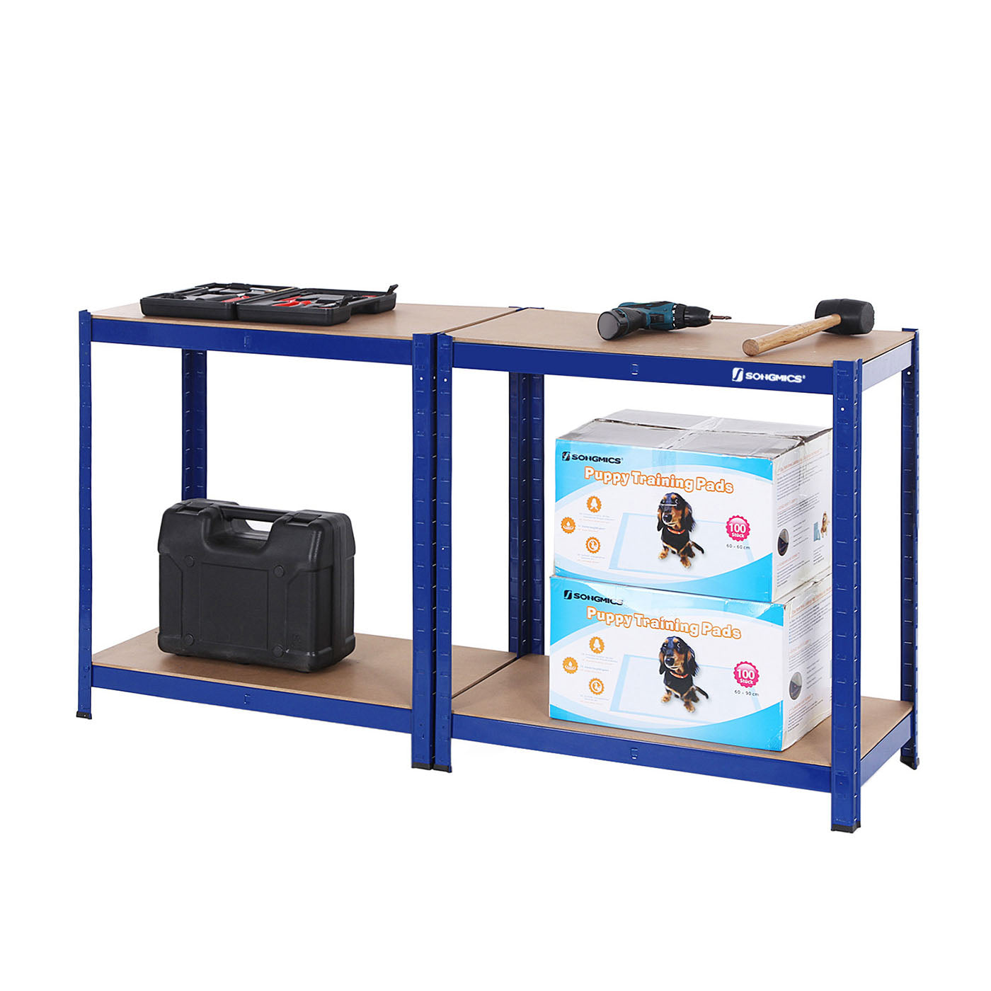 Set of 2 Silver Garage Shelving - image 64