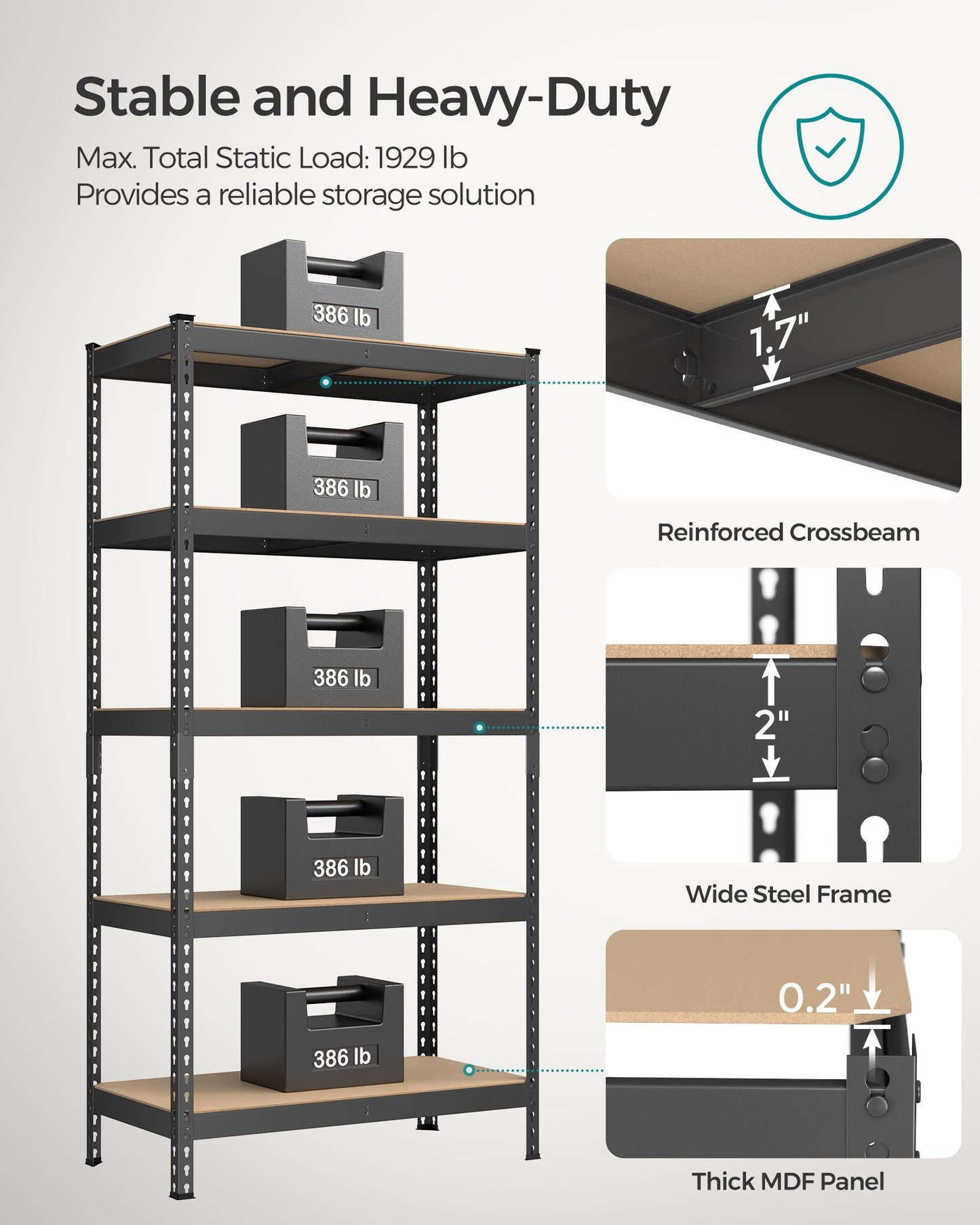 5-Tier Storage Shelves Set of 2