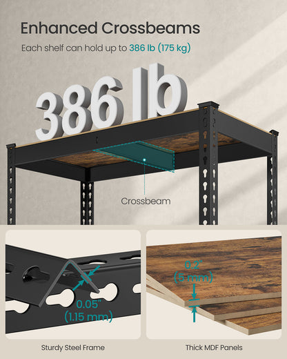 5-Tier Storage Shelves for Study Shed Basement