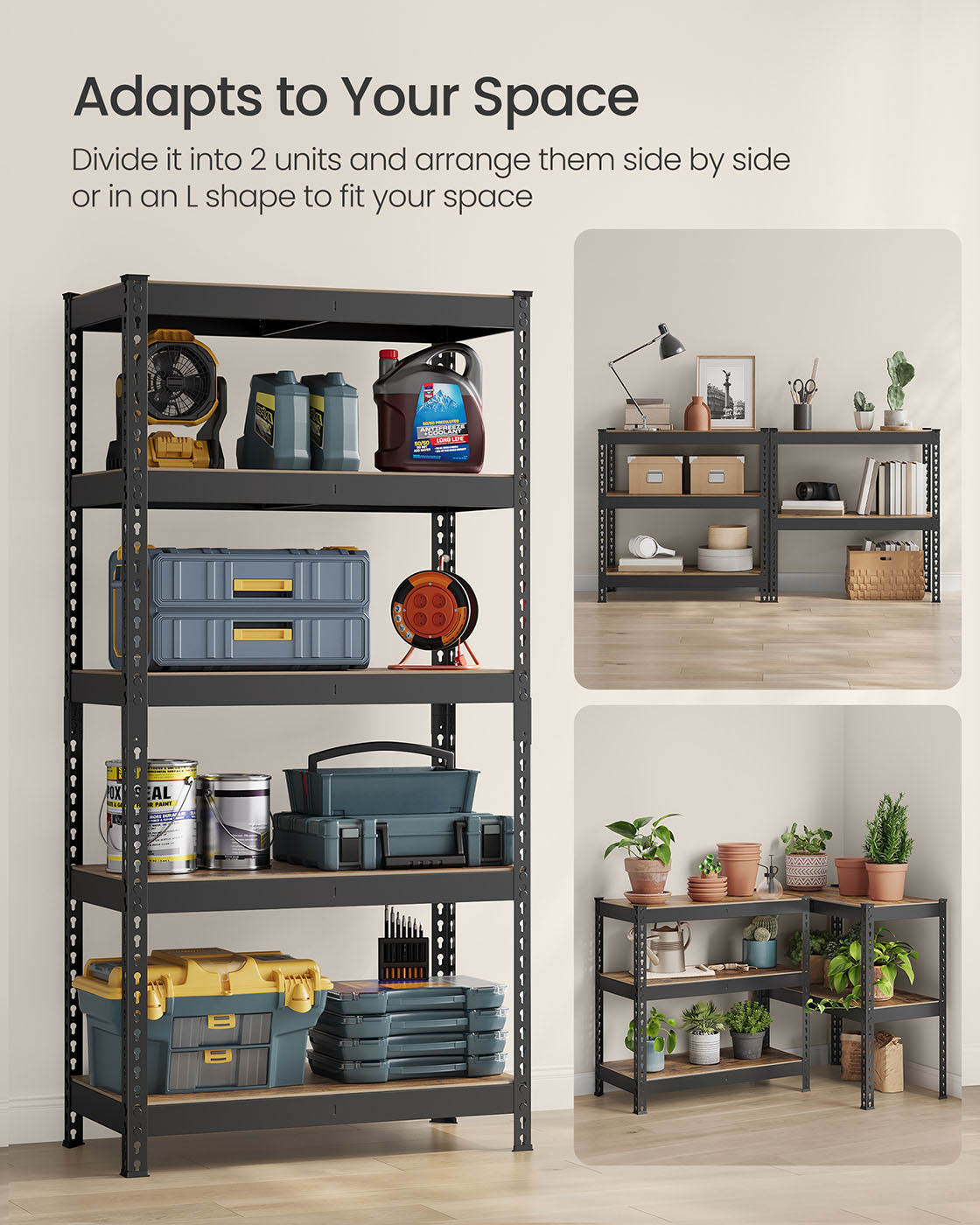 5-Tier Storage Shelves for Study Shed Basement