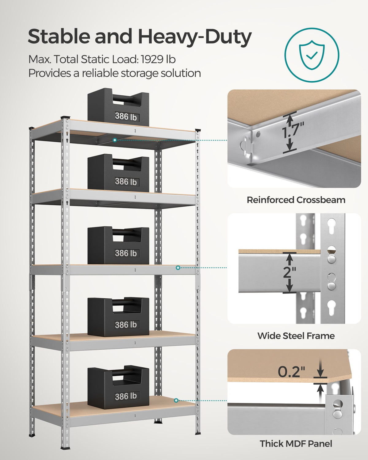 5-Tier Storage Shelves Set of 2