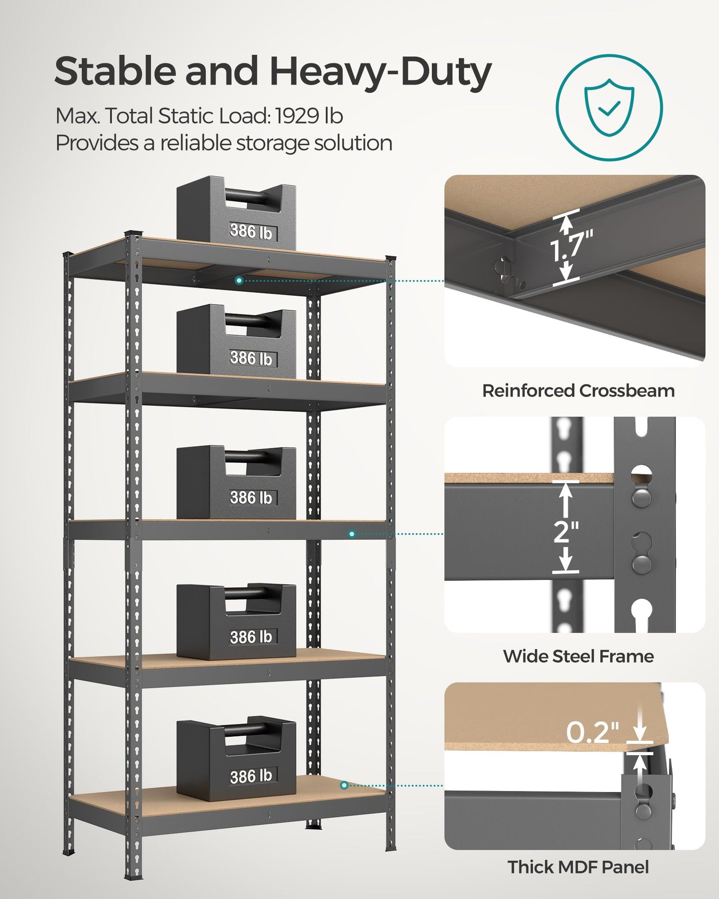 5-Tier Storage Shelves Set of 2