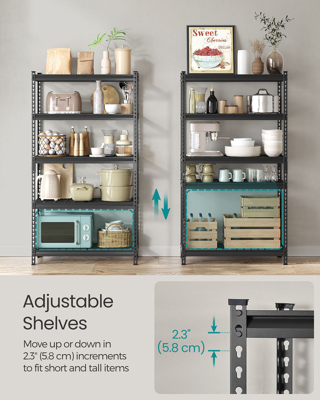 5-Tier Storage Shelves, 2,250 lb Load - HWLEXTRA 