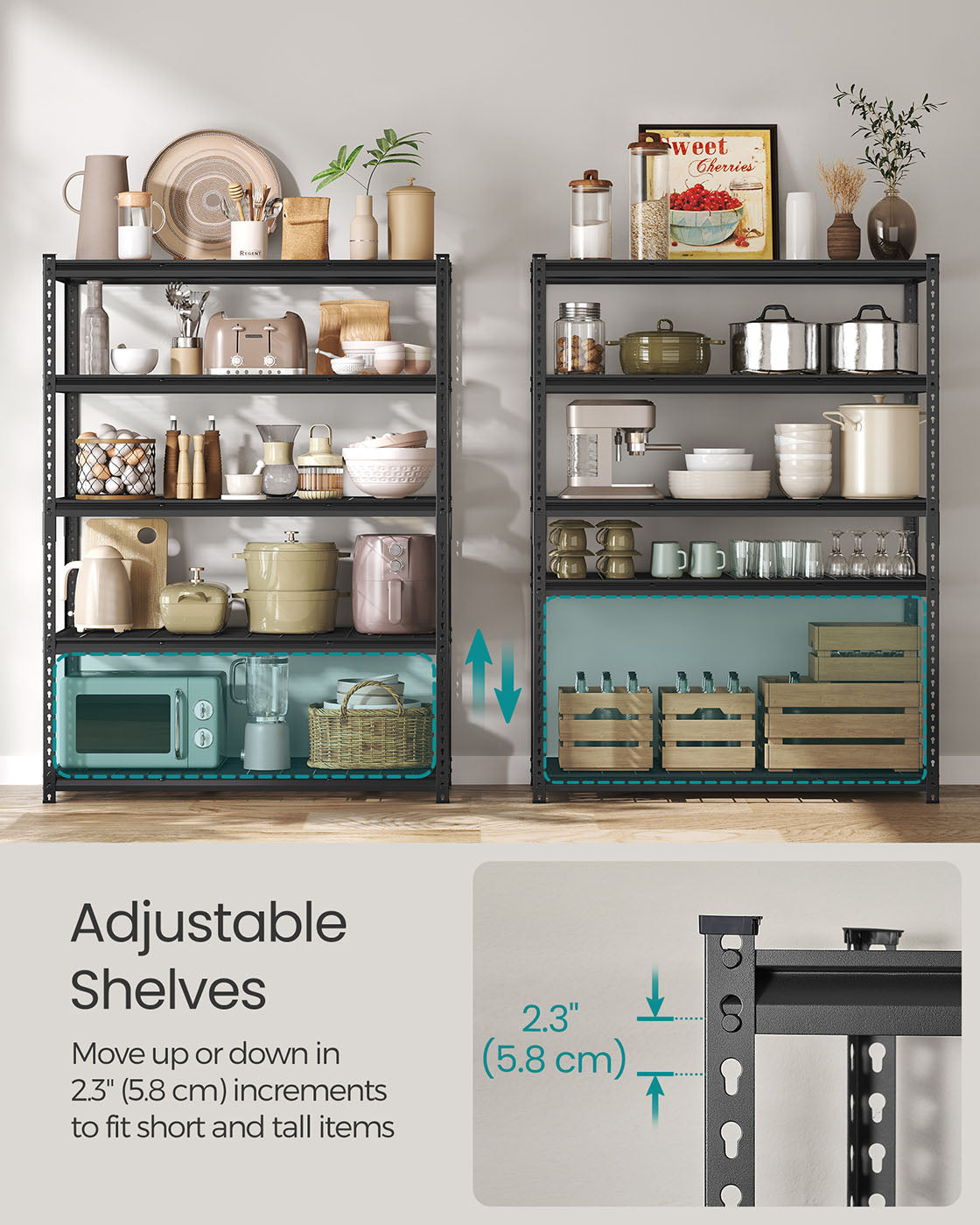 5-Tier Storage Shelves, 2,200 lb Load