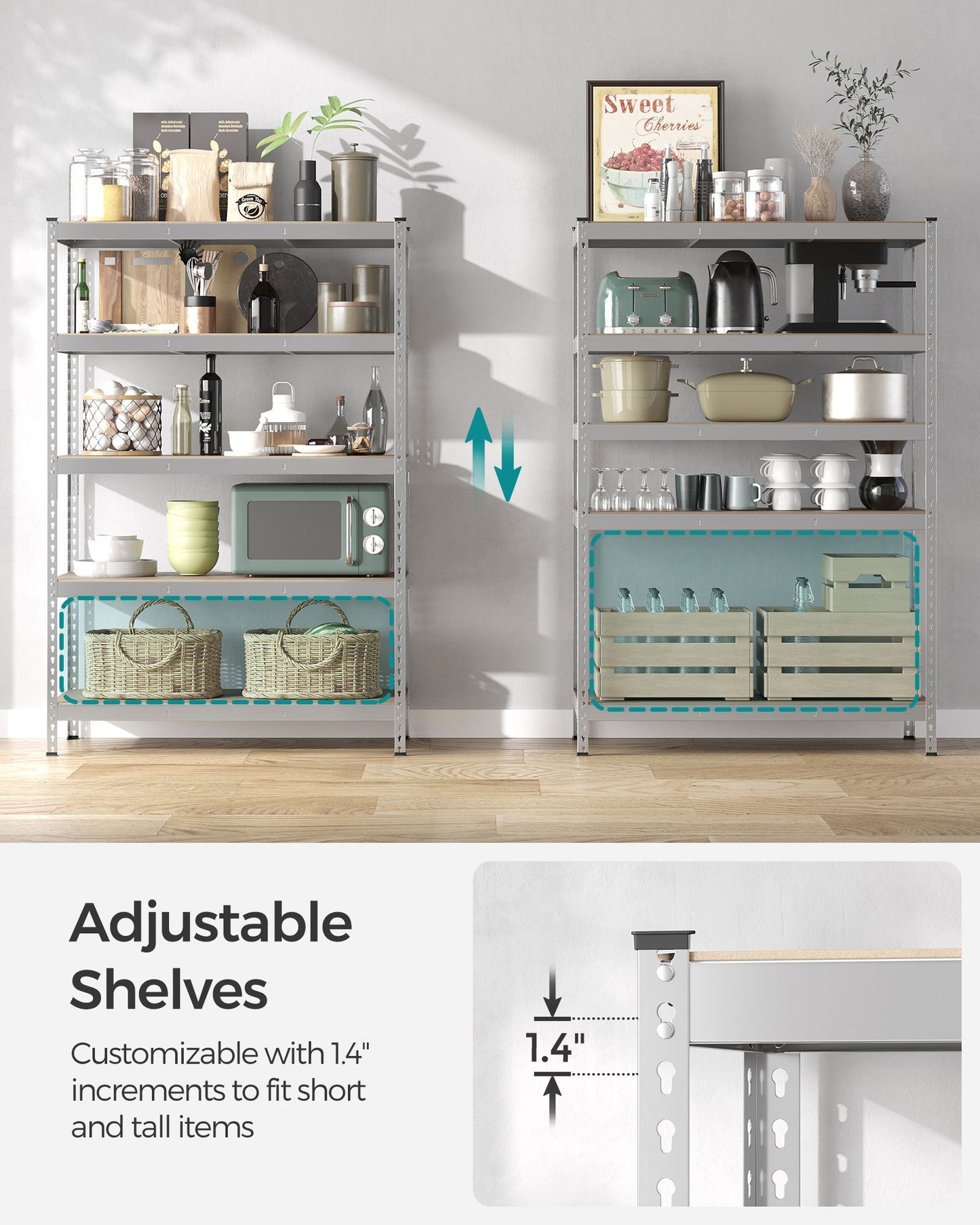5-Tier Storage Shelves Set of 2