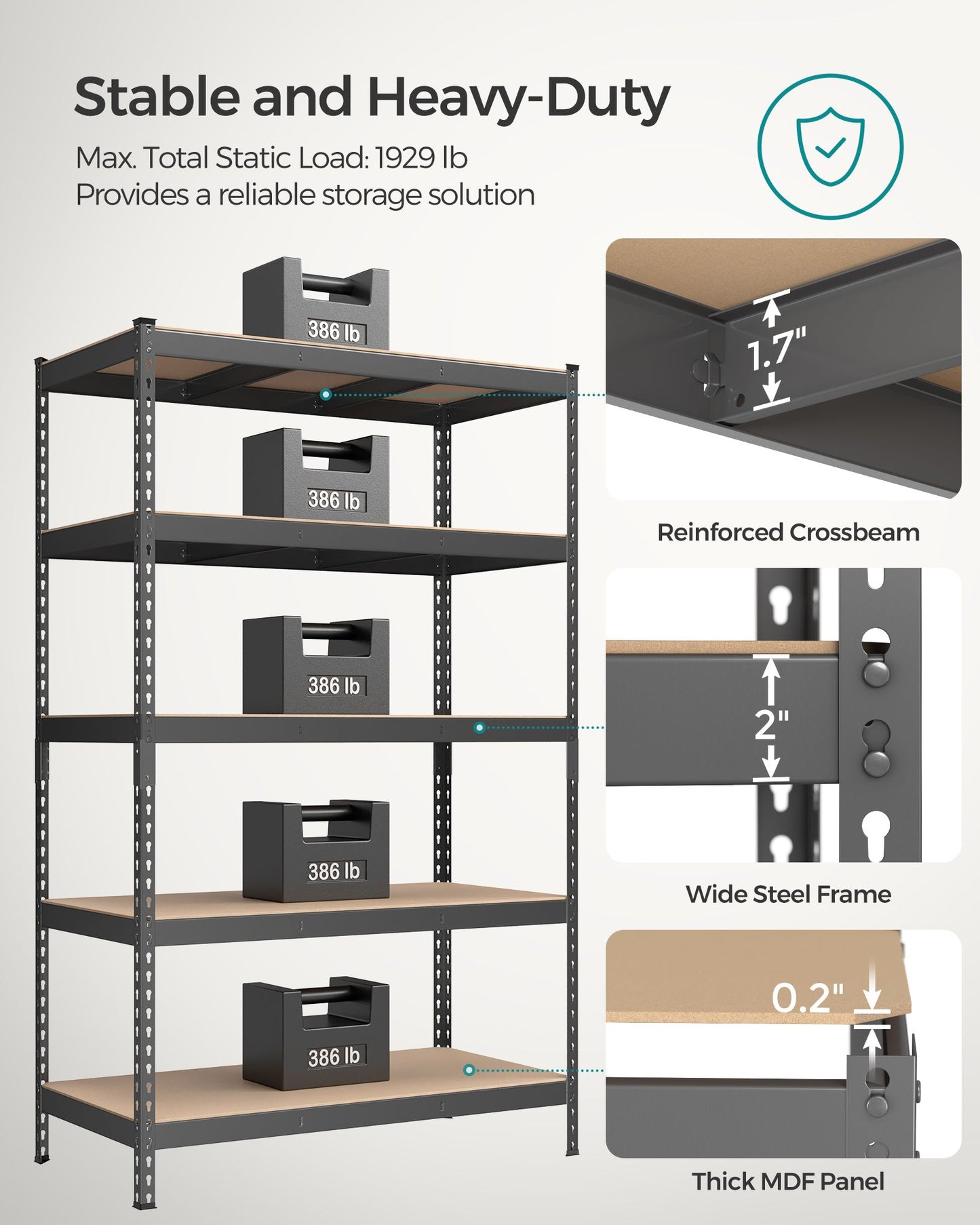5-Tier Storage Shelves Set of 2
