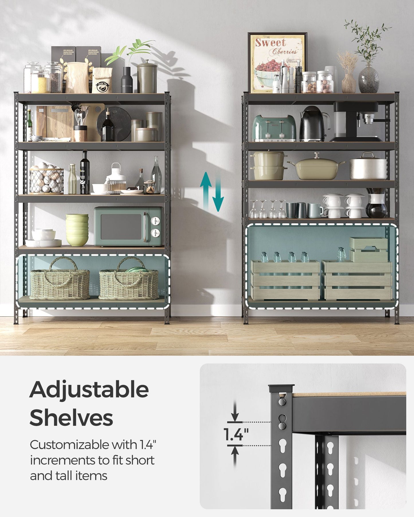 5-Tier Storage Shelves Set of 2