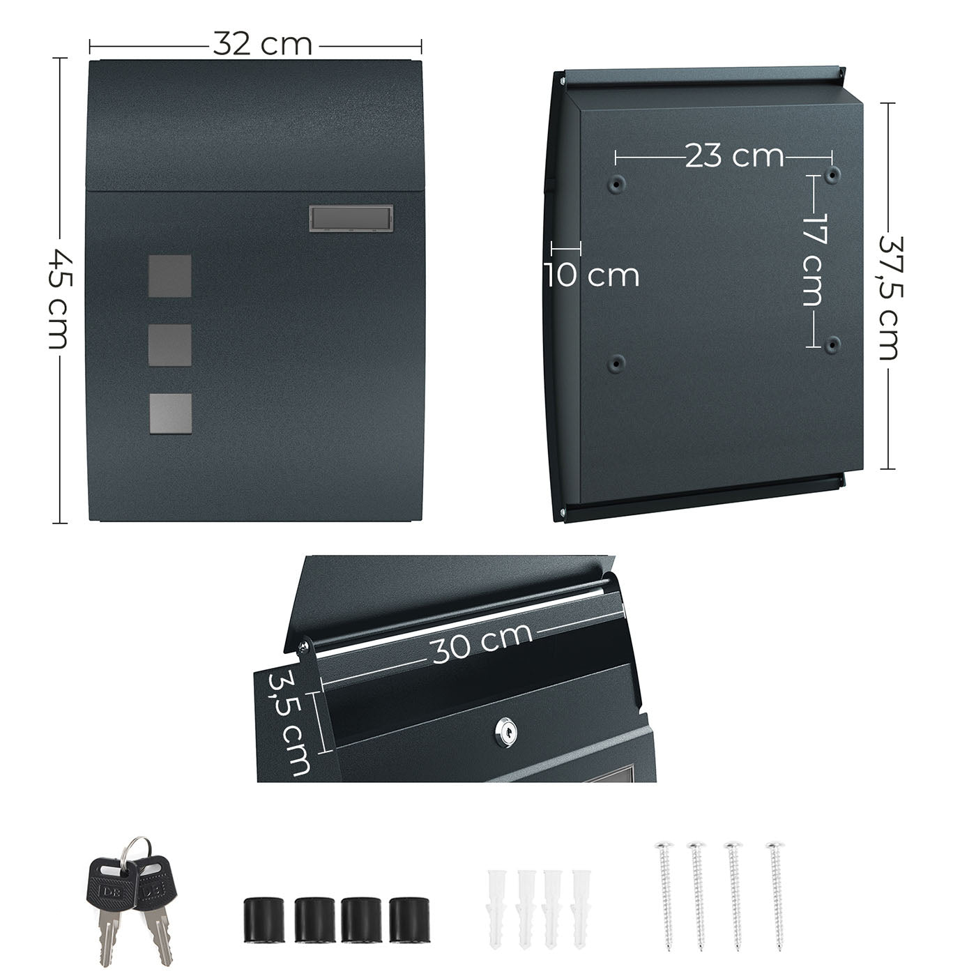 Wall-Mounted Lockable Mailbox with View Window - image 8