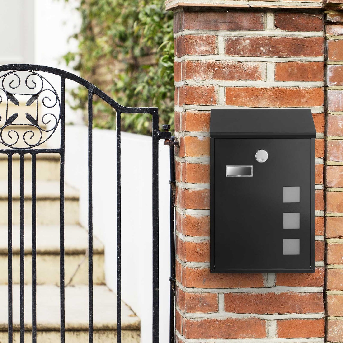 Wall-Mounted Post Letter Box Black - image 3