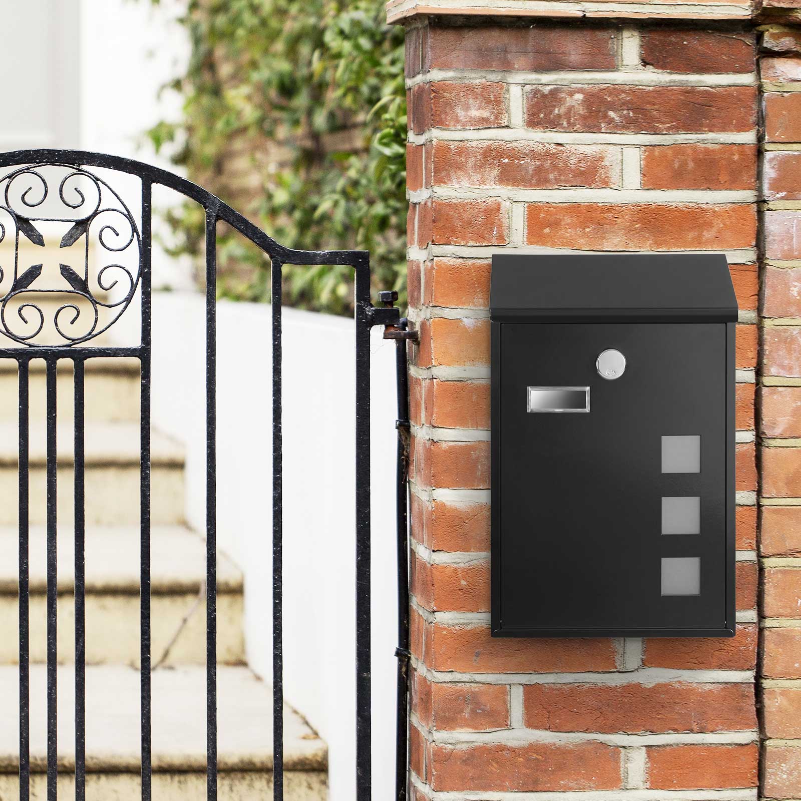 Wall-Mounted Post Letter Box Black - image 3