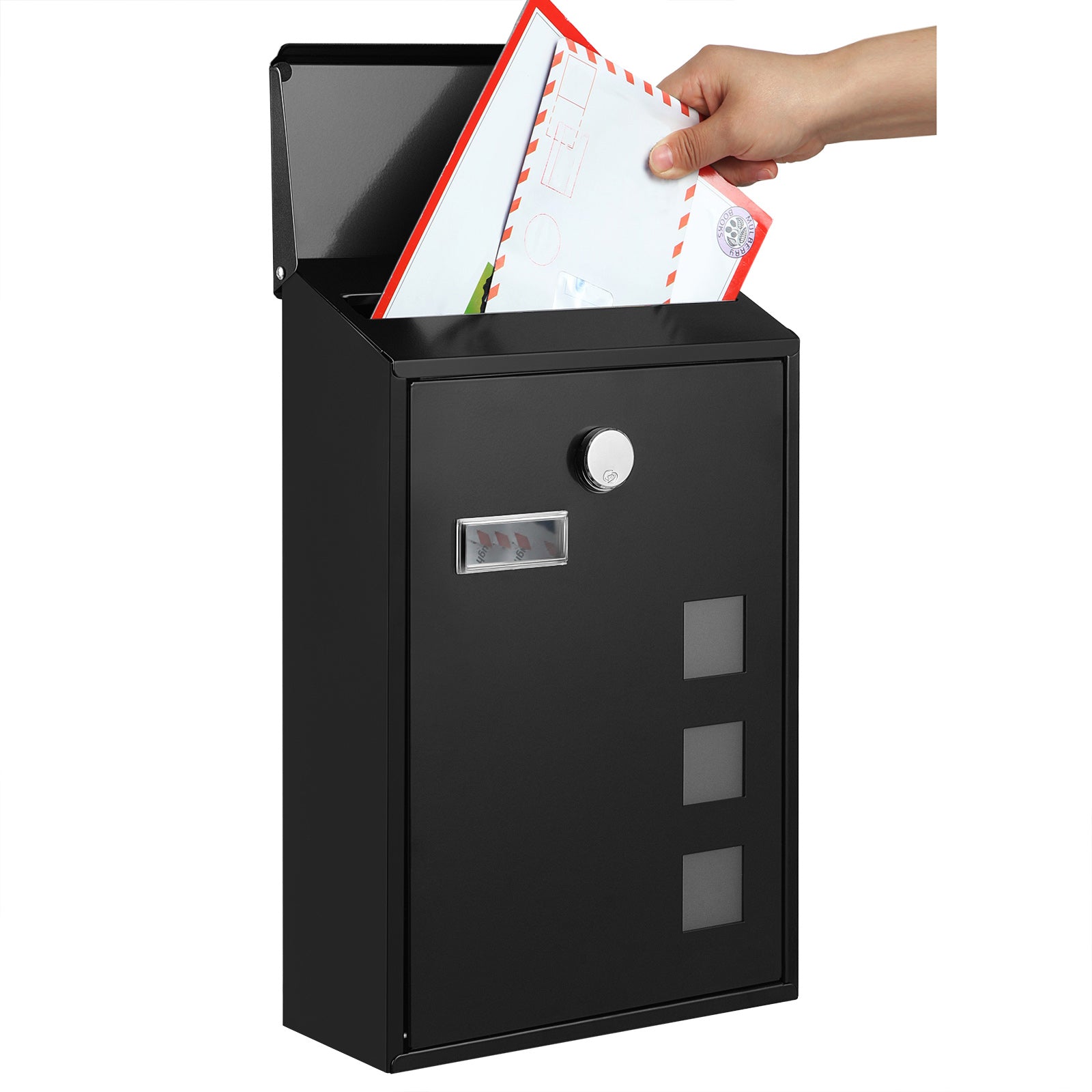 Wall-Mounted Post Letter Box Black - image 5