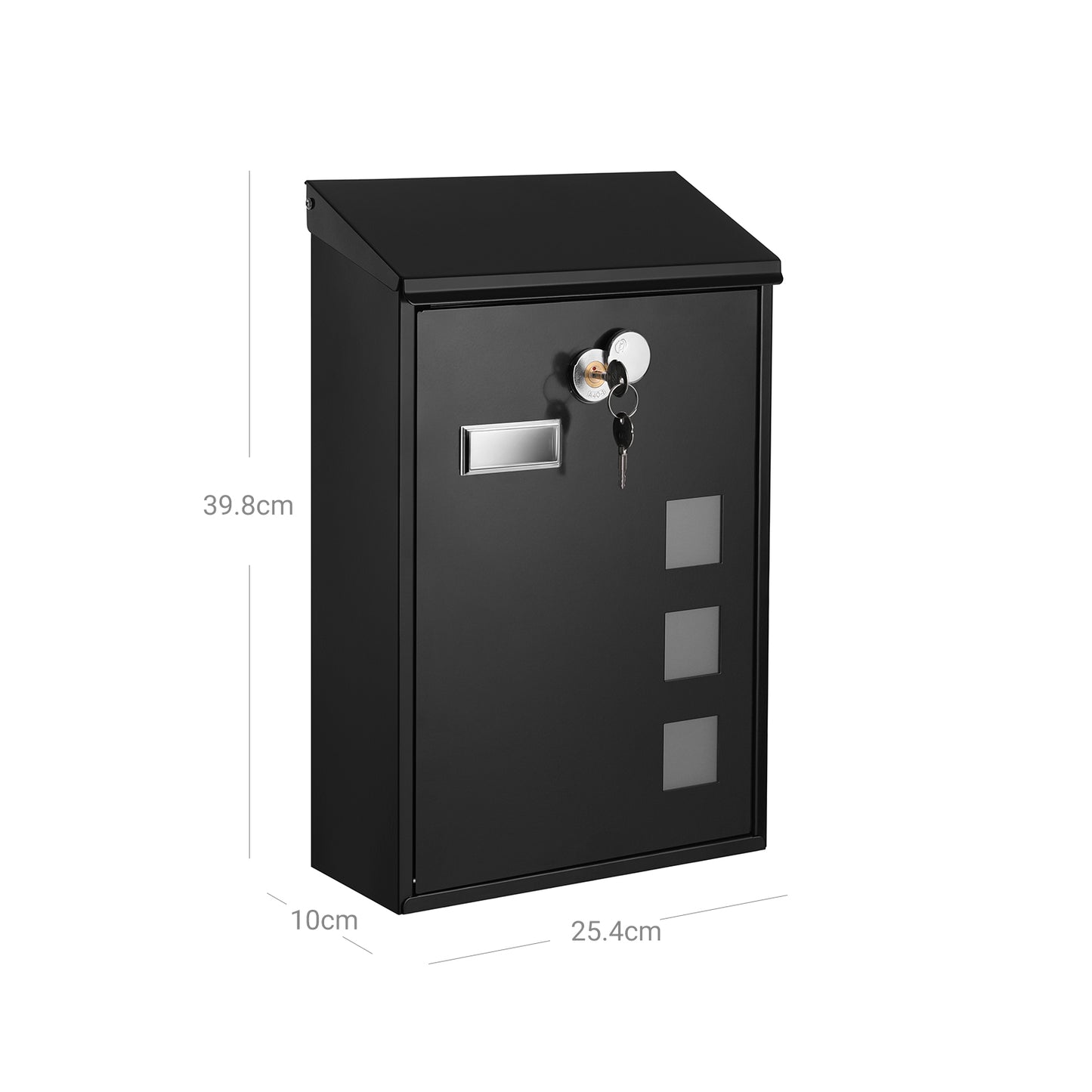Wall-Mounted Post Letter Box Black - image 7