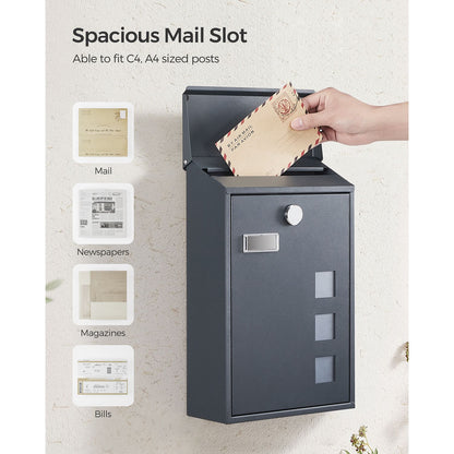 Wall Mounted Post Box 11.5 x 25.5 x 39.5 cm - image 5