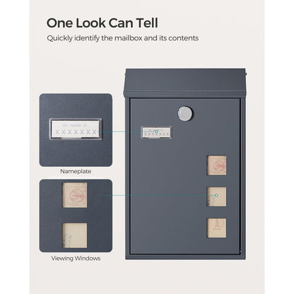 Wall Mounted Post Box 11.5 x 25.5 x 39.5 cm - image 6