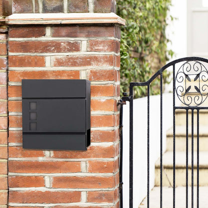 Black Wall-mounted Mail Box with Lock - image 4