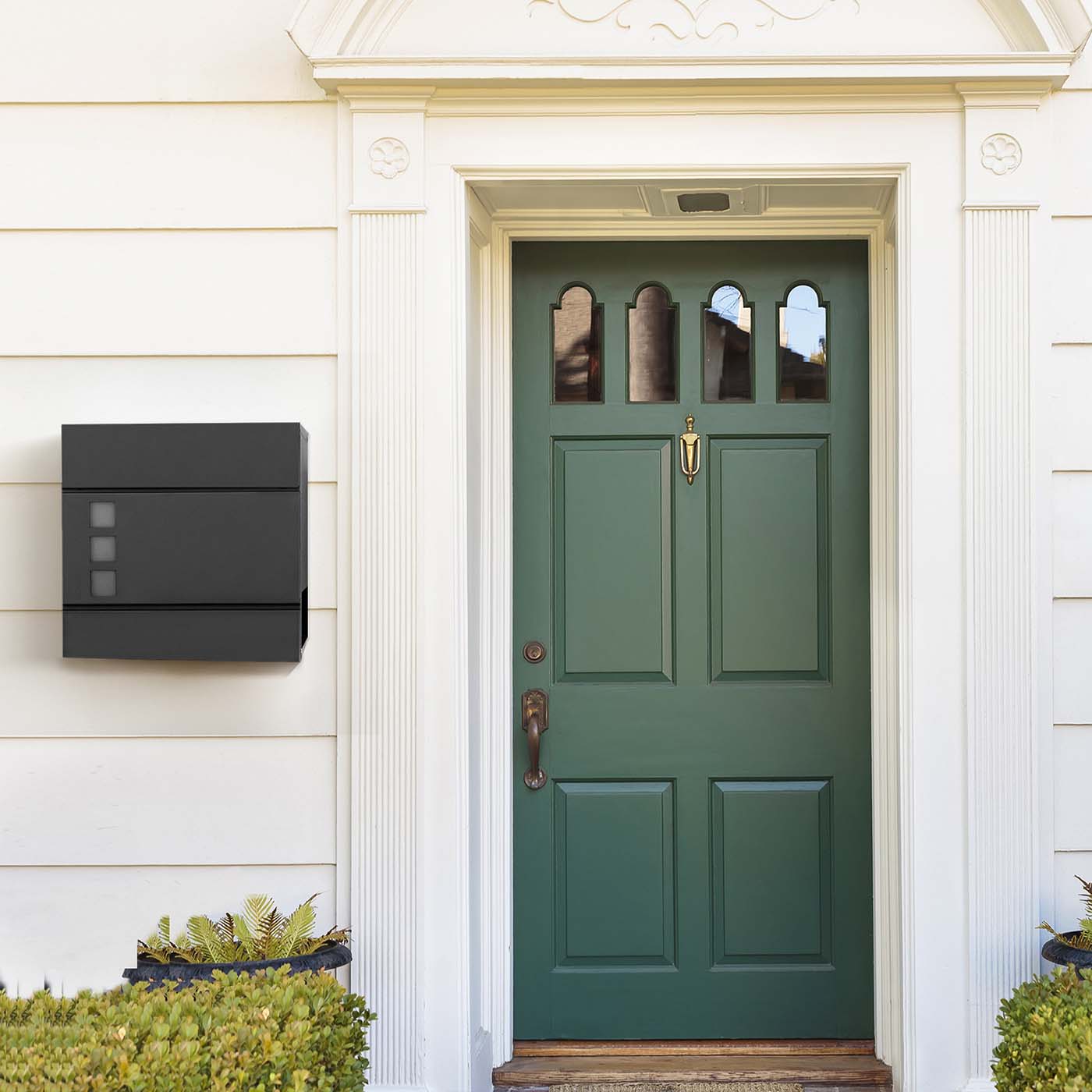 Black Wall-mounted Mail Box with Lock - image 5