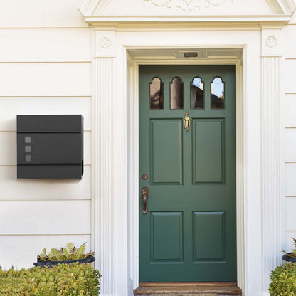 Black Wall-mounted Mail Box with Lock - image 5
