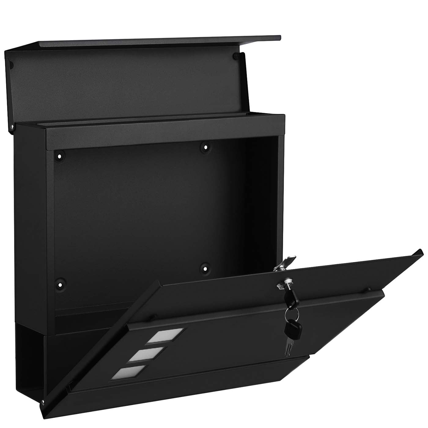 Black Wall-mounted Mail Box with Lock - image 7
