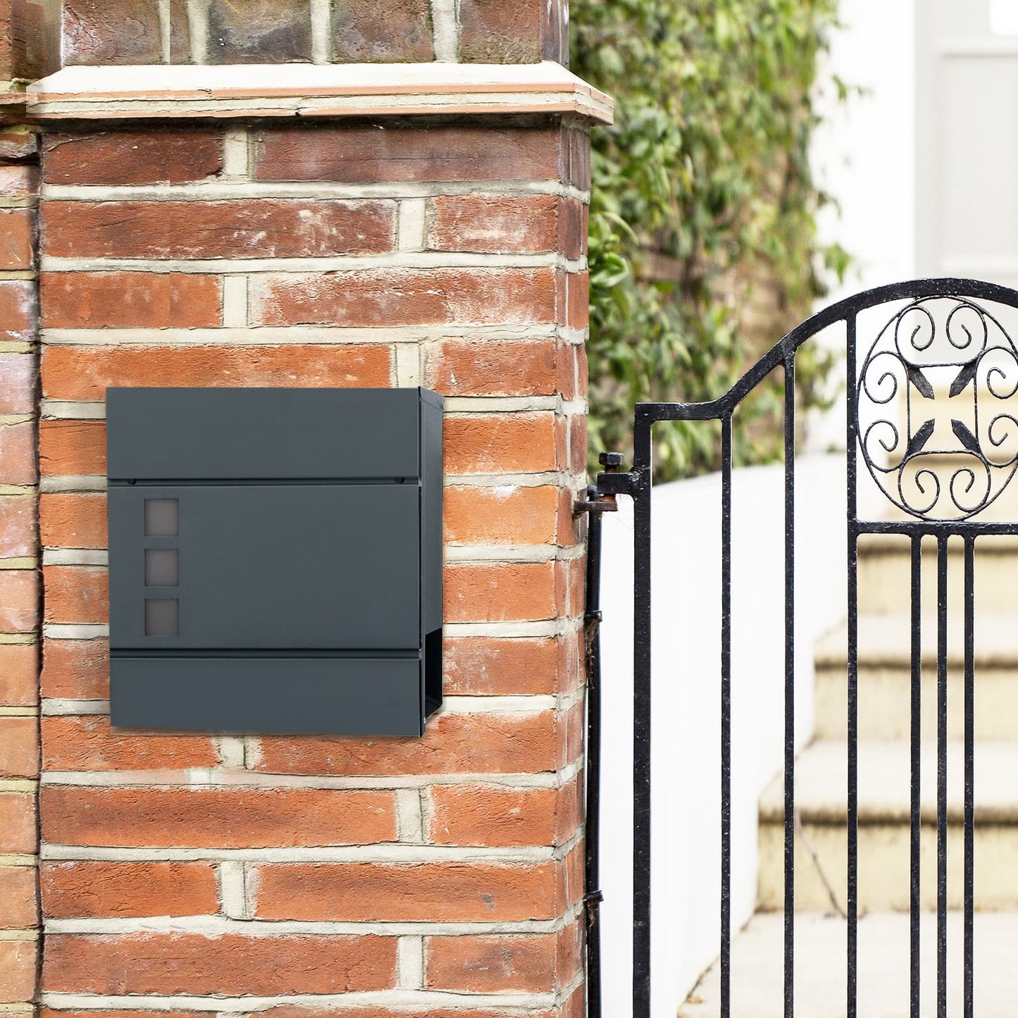 Black Wall-mounted Mail Box with Lock - image 11