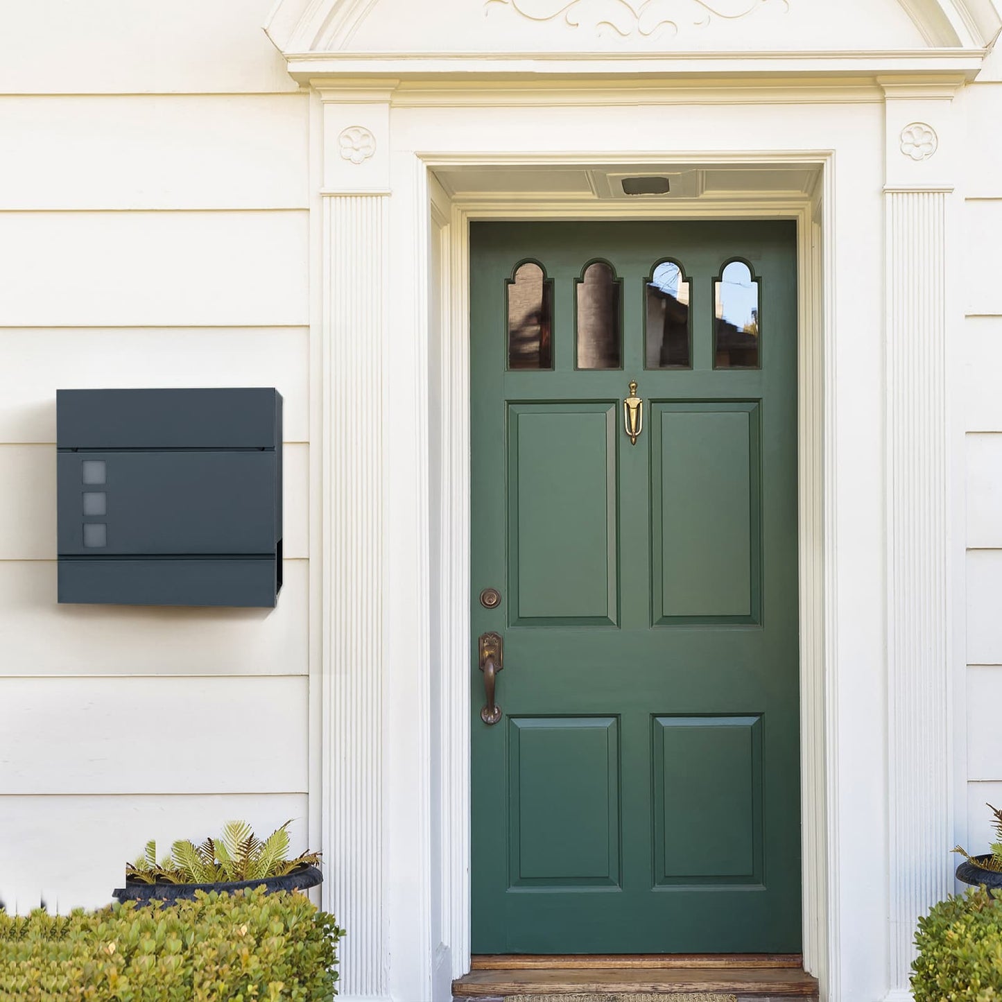 Black Wall-mounted Mail Box with Lock - image 12