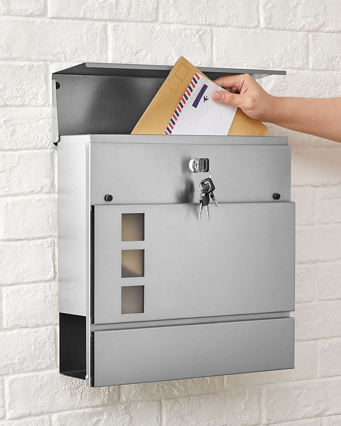 Black Wall-mounted Mail Box with Lock - image 23