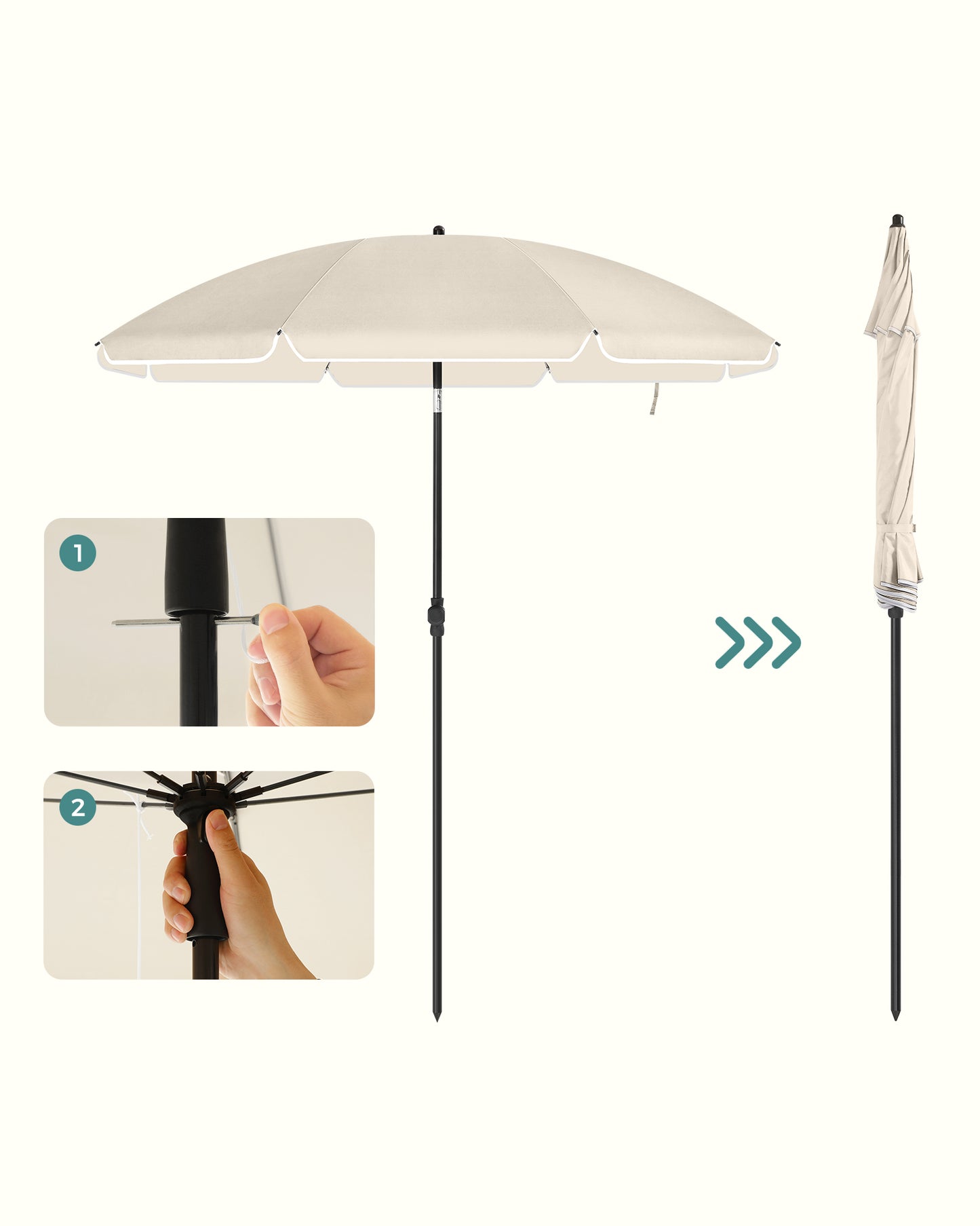 Parasol 2m UPF 50+, Beach Umbrella - image 2