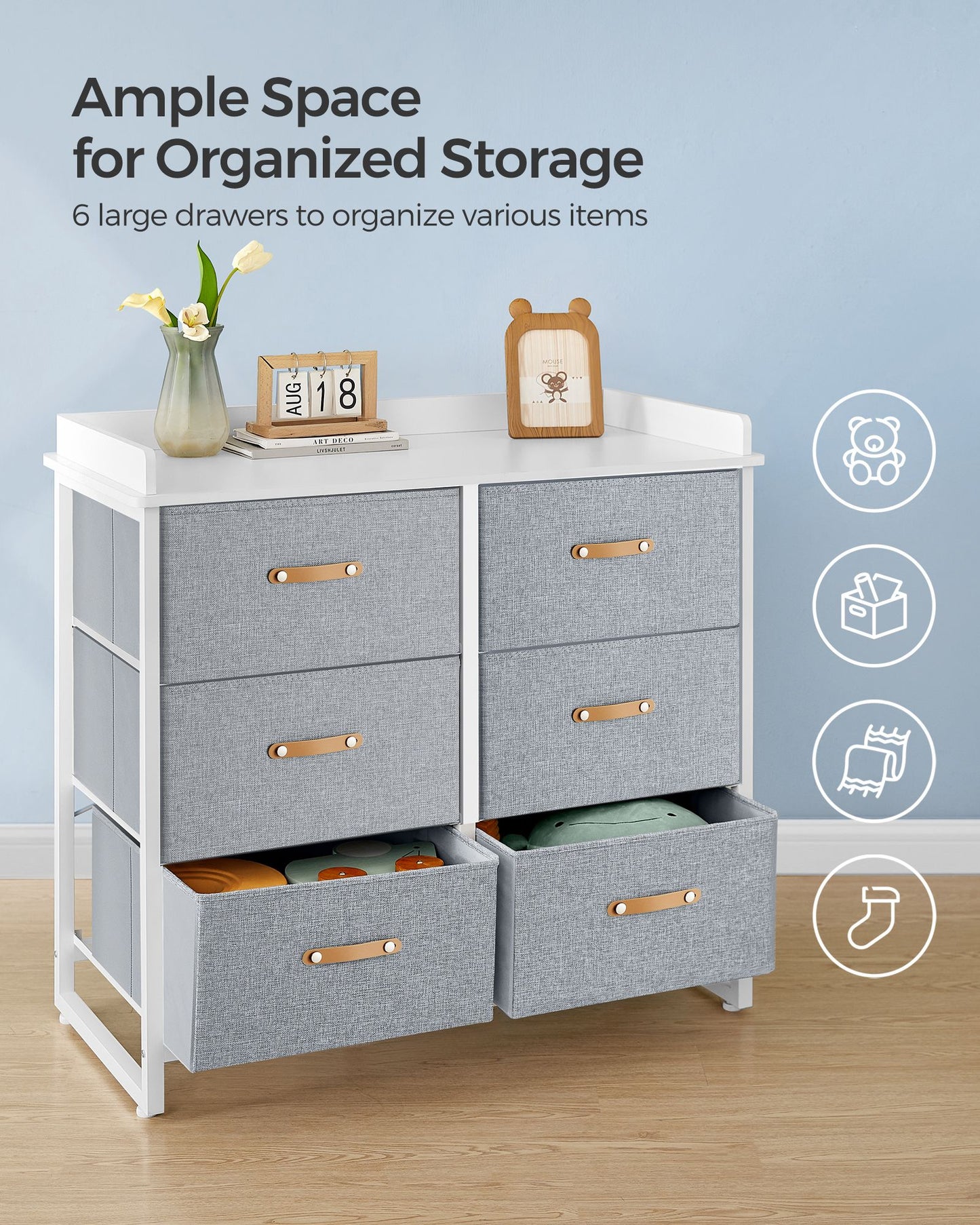 Water-Resistant Kids Dresser with 6 Drawers