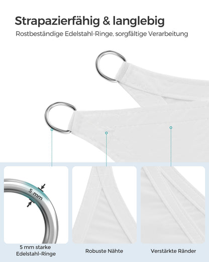 White Rectangular Shade Sail — 3 x 5 m