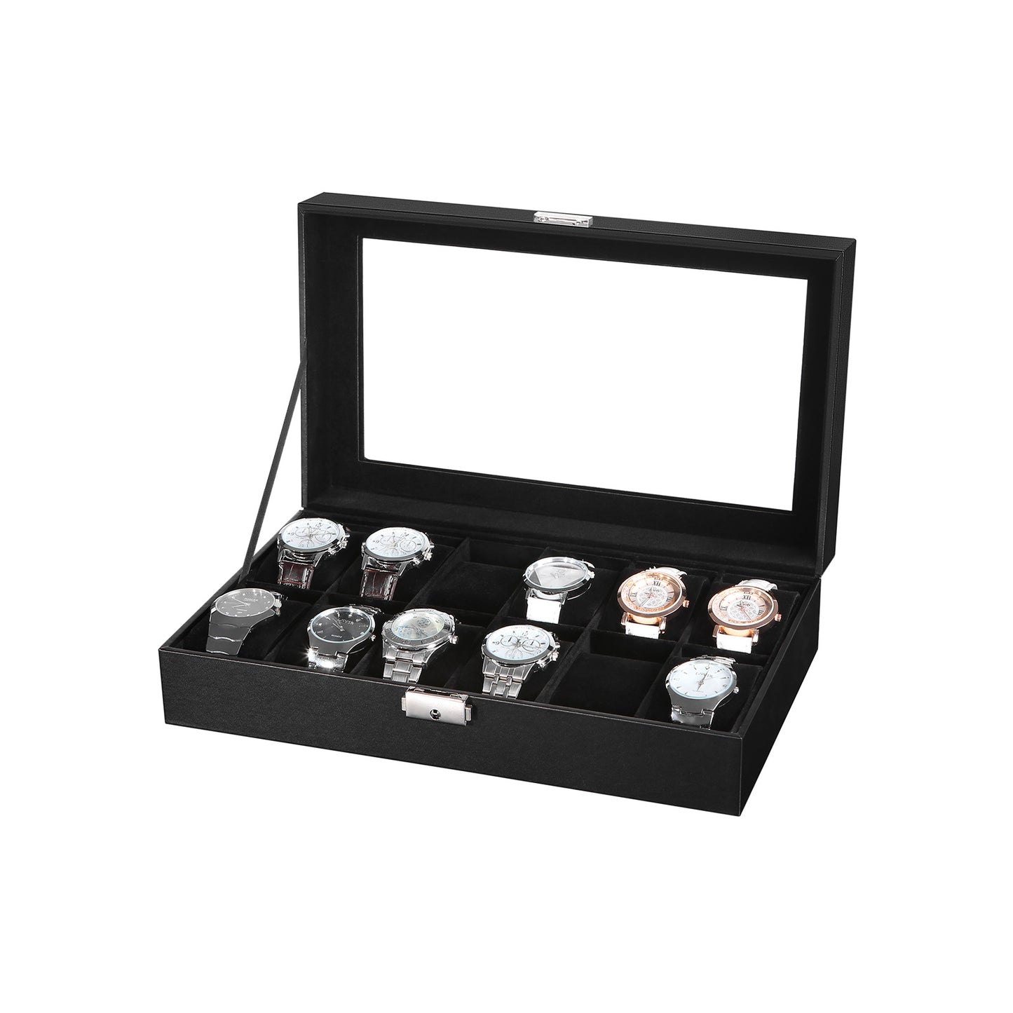 Black 12-Slot Watch Box - image 17