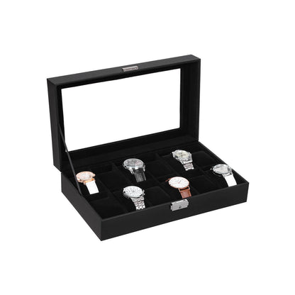 Black 12-Slot Watch Box - image 18
