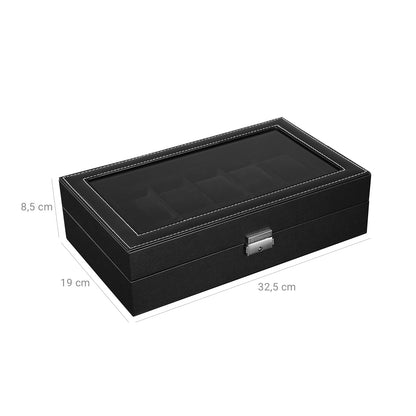 Black 12-Slot Watch Box - image 22