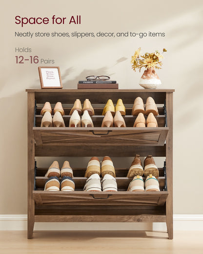 Shoe Storage Cabinet with Flip Drawers