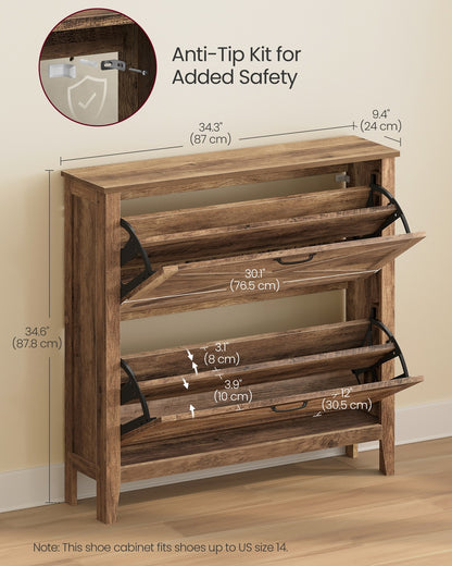 Shoe Storage Cabinet with Flip Drawers