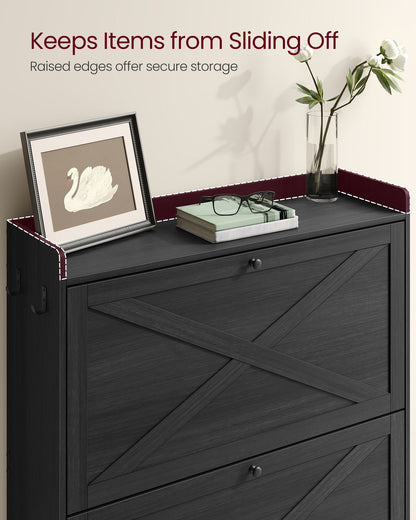 Shoe Storage Cabinet Organizer with 2 Flip Drawers - image 7
