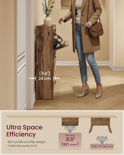 Shoe Storage Cabinet Organizer with 2 Flip Drawers - image 9