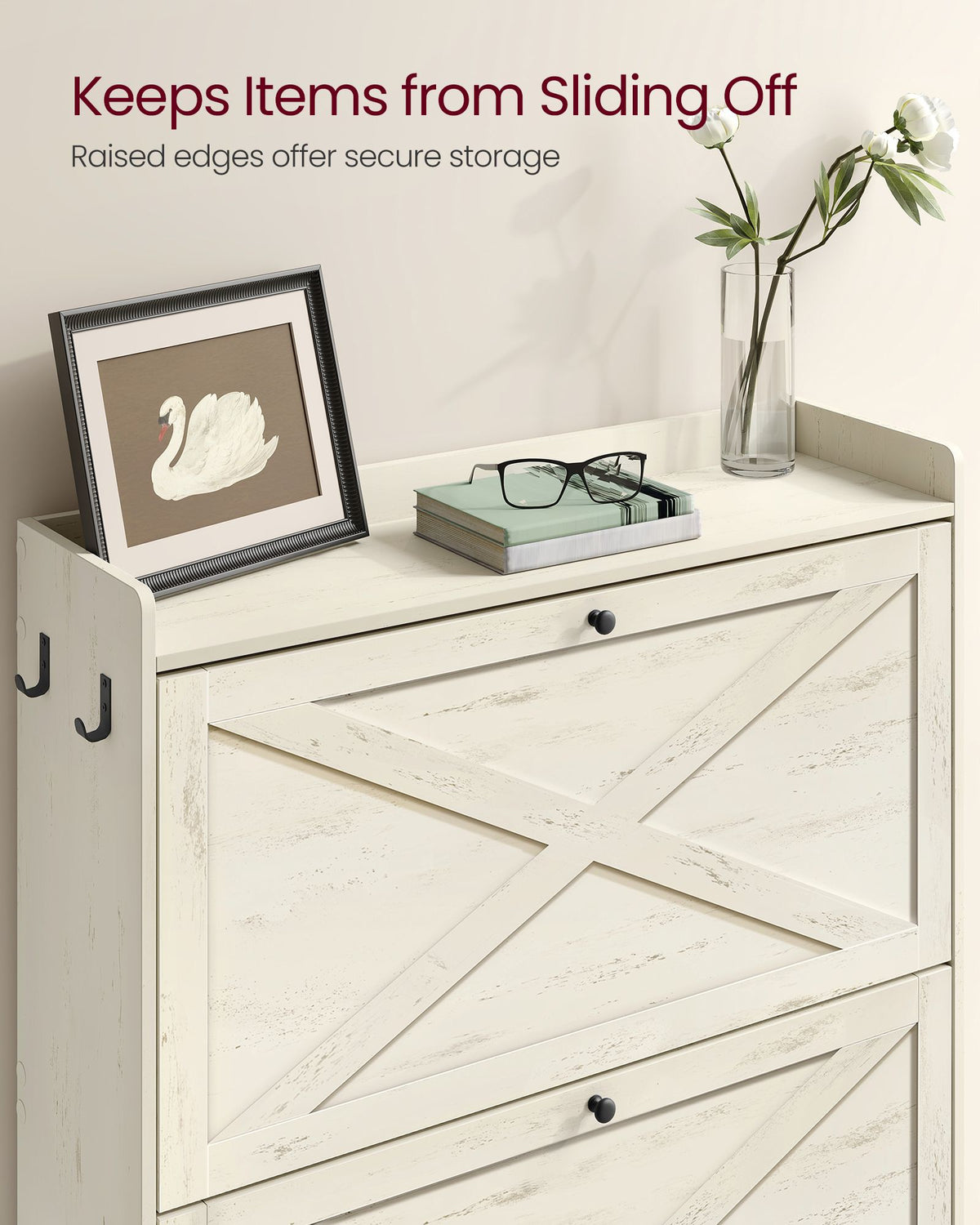 Shoe Storage Cabinet Organizer with 2 Flip Drawers - image 16