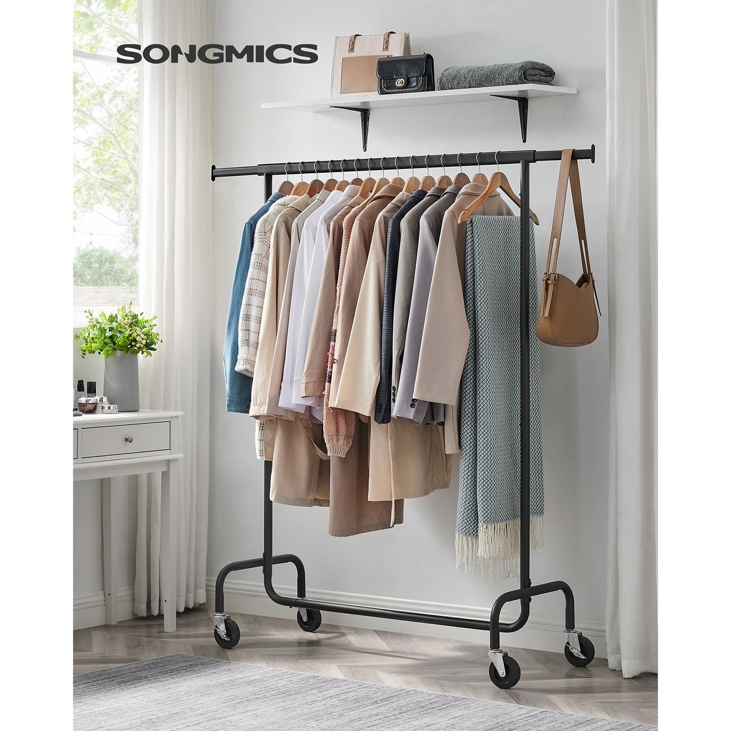 Heavy-Duty Clothes Rack with Extendable Hanging Rod