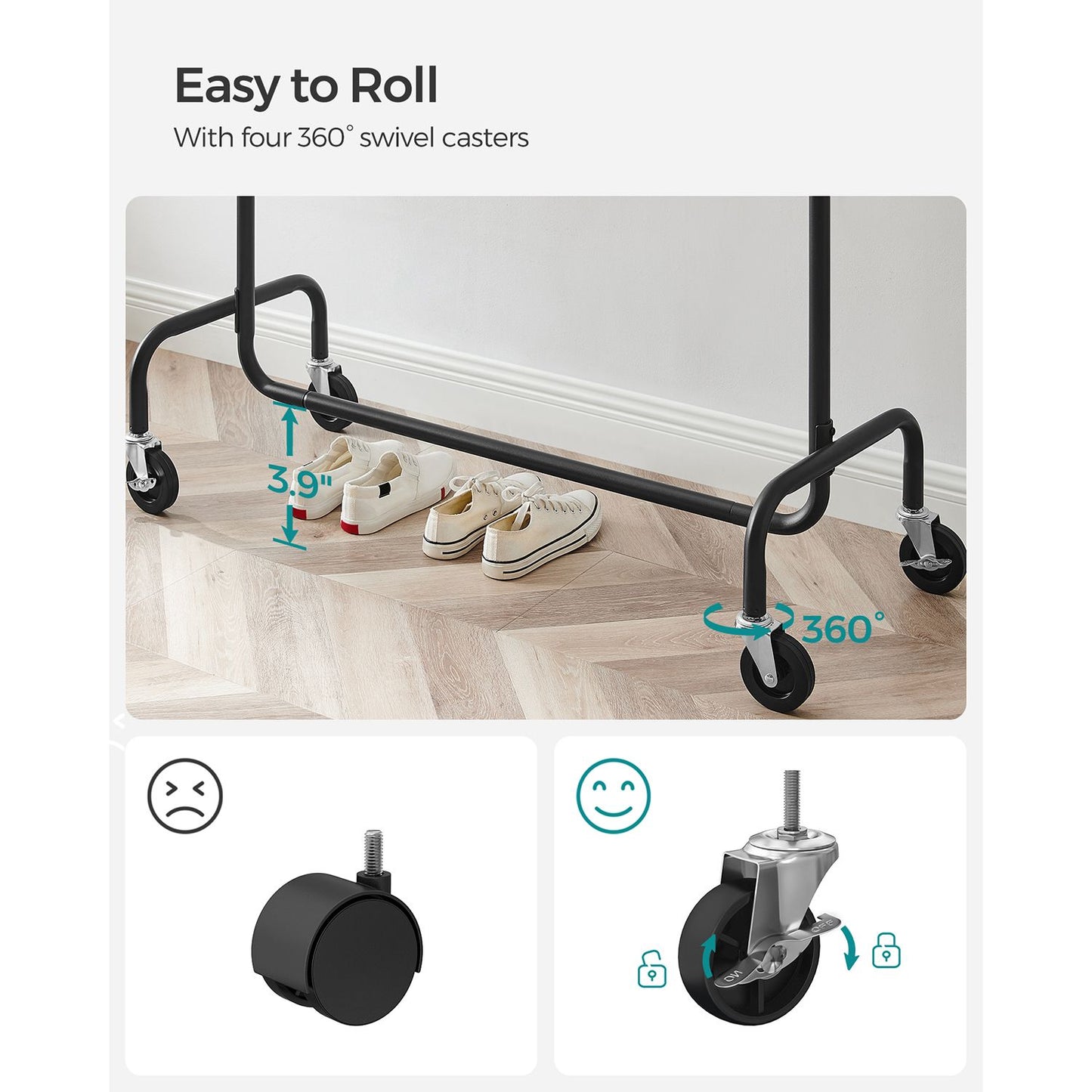 Heavy-Duty Clothes Rack with Extendable Hanging Rod