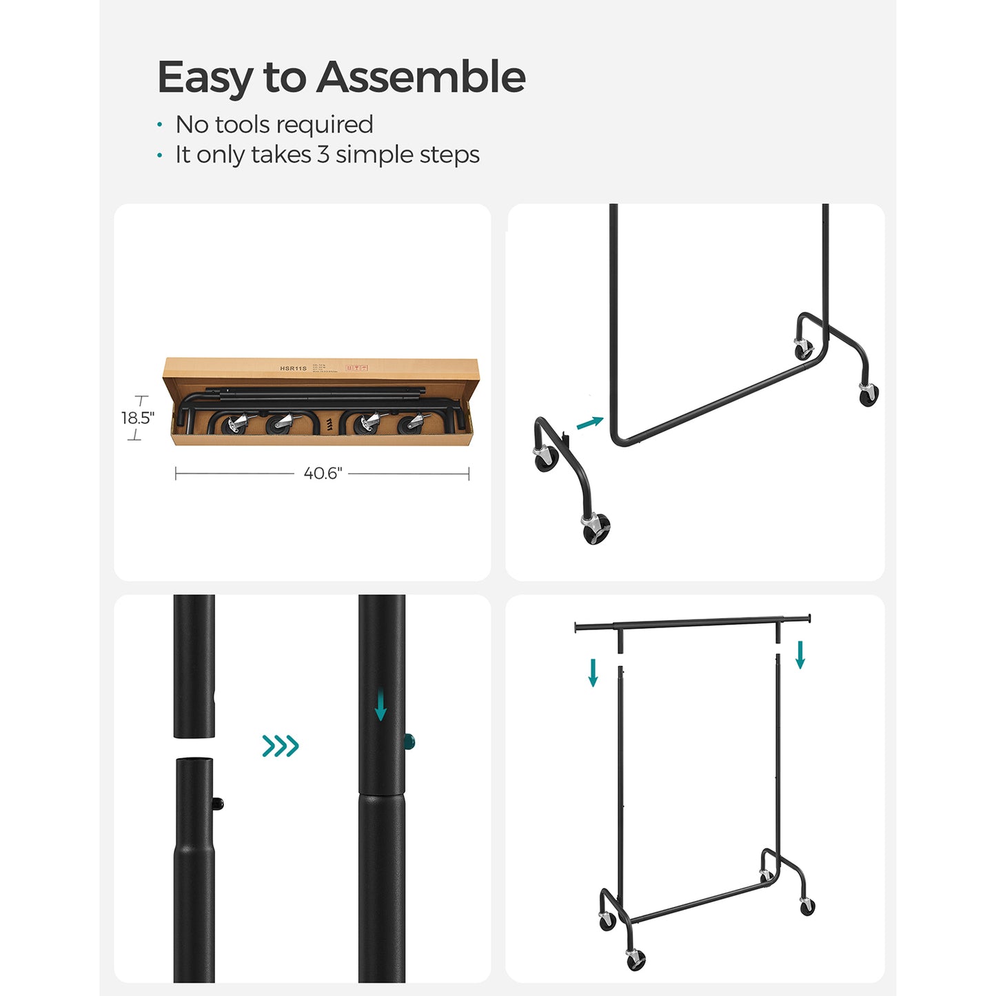 Heavy-Duty Clothes Rack with Extendable Hanging Rod