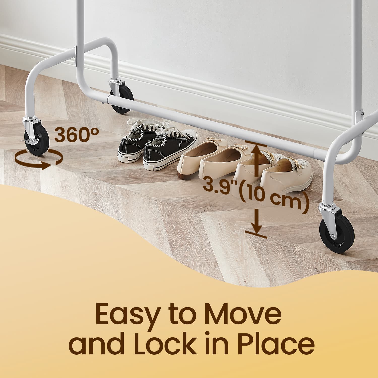 Clothes Rack with Wheels, Heavy-Duty Garment Rack with Extendable Rod, 286.6 lb Load Capacity - image 5
