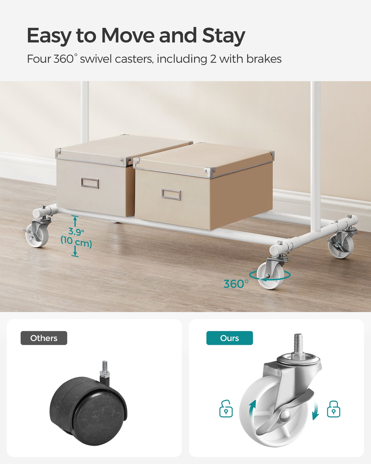 Clothes Rack with Extendable Hanging Rail - image 4