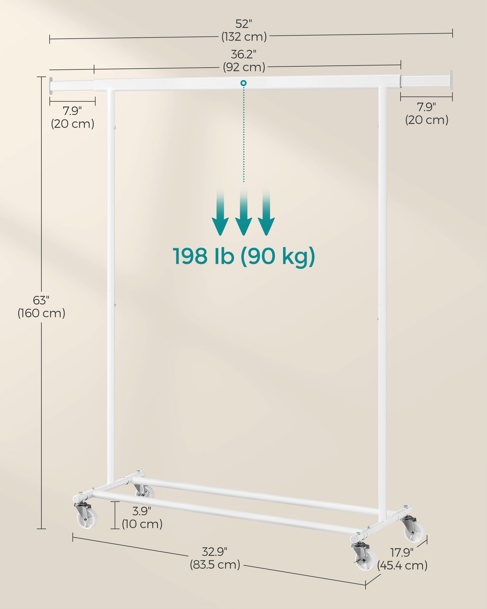 Clothes Rack with Extendable Hanging Rail - image 5