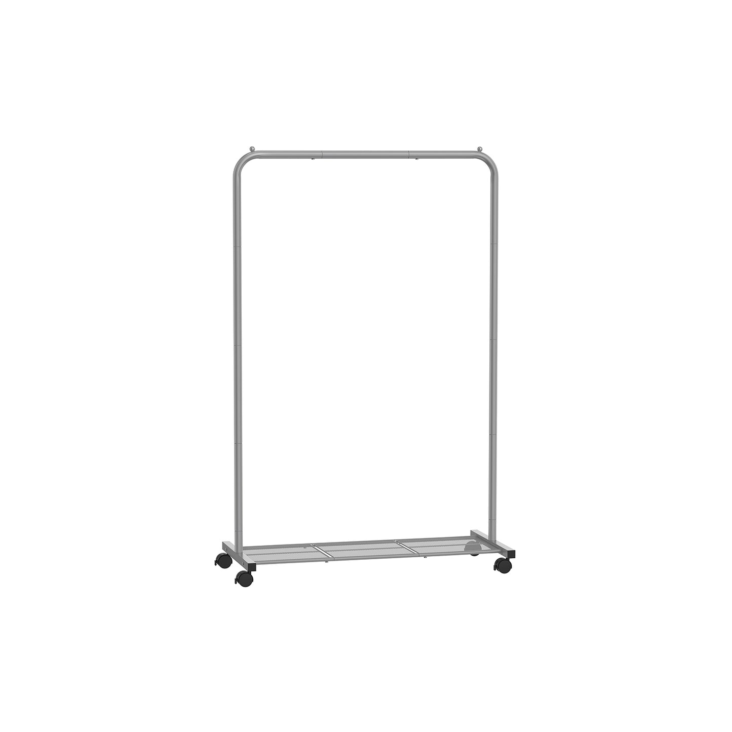 Clothes Rack with Wheels and Dense Mesh Storage Shelf