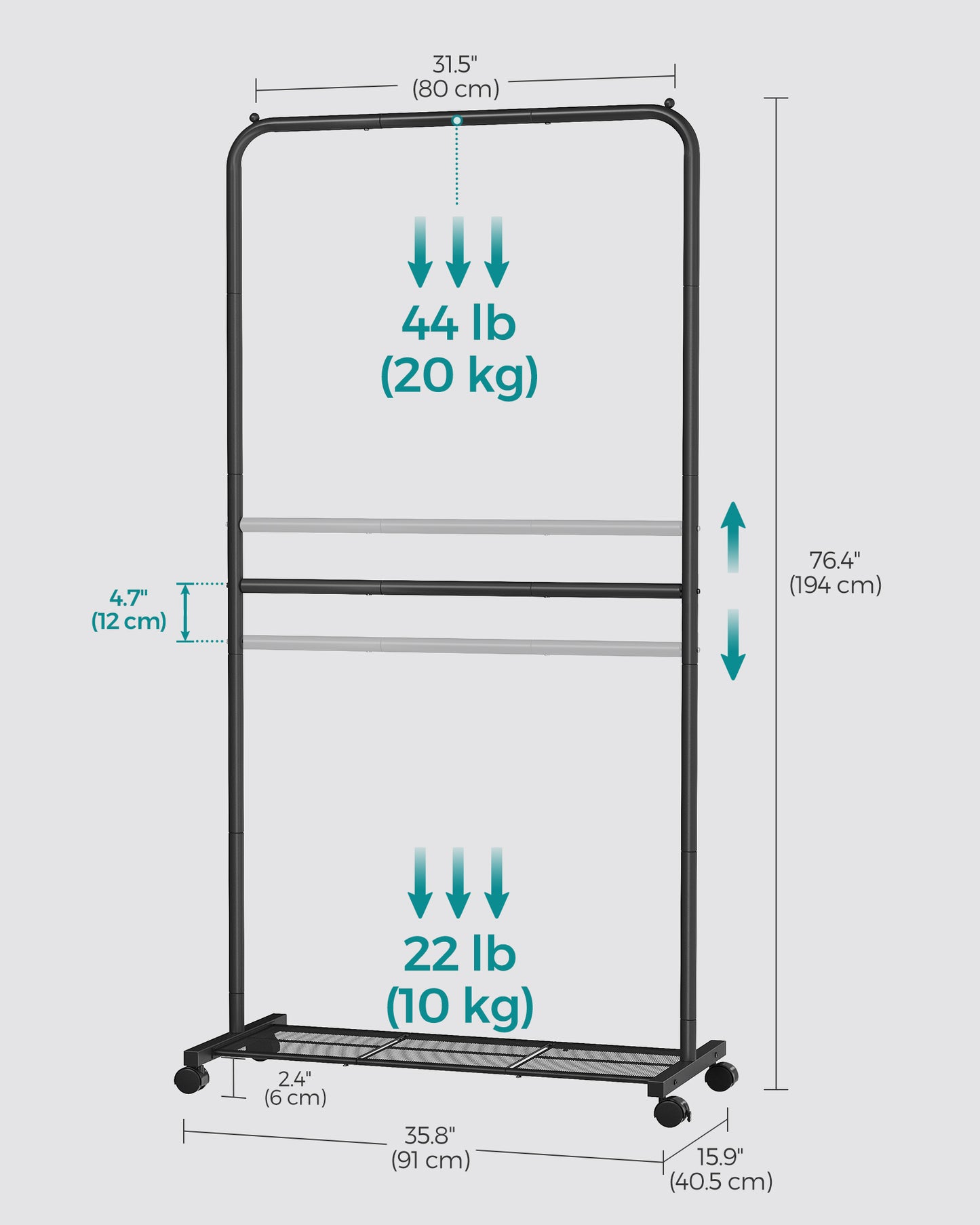 Double-Rod Garment Rack