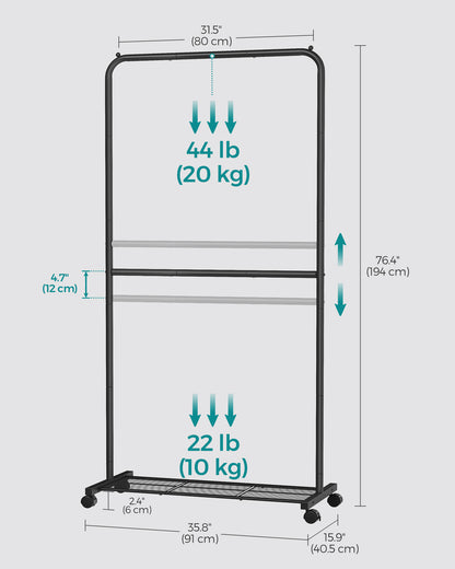 Double-Rod Garment Rack