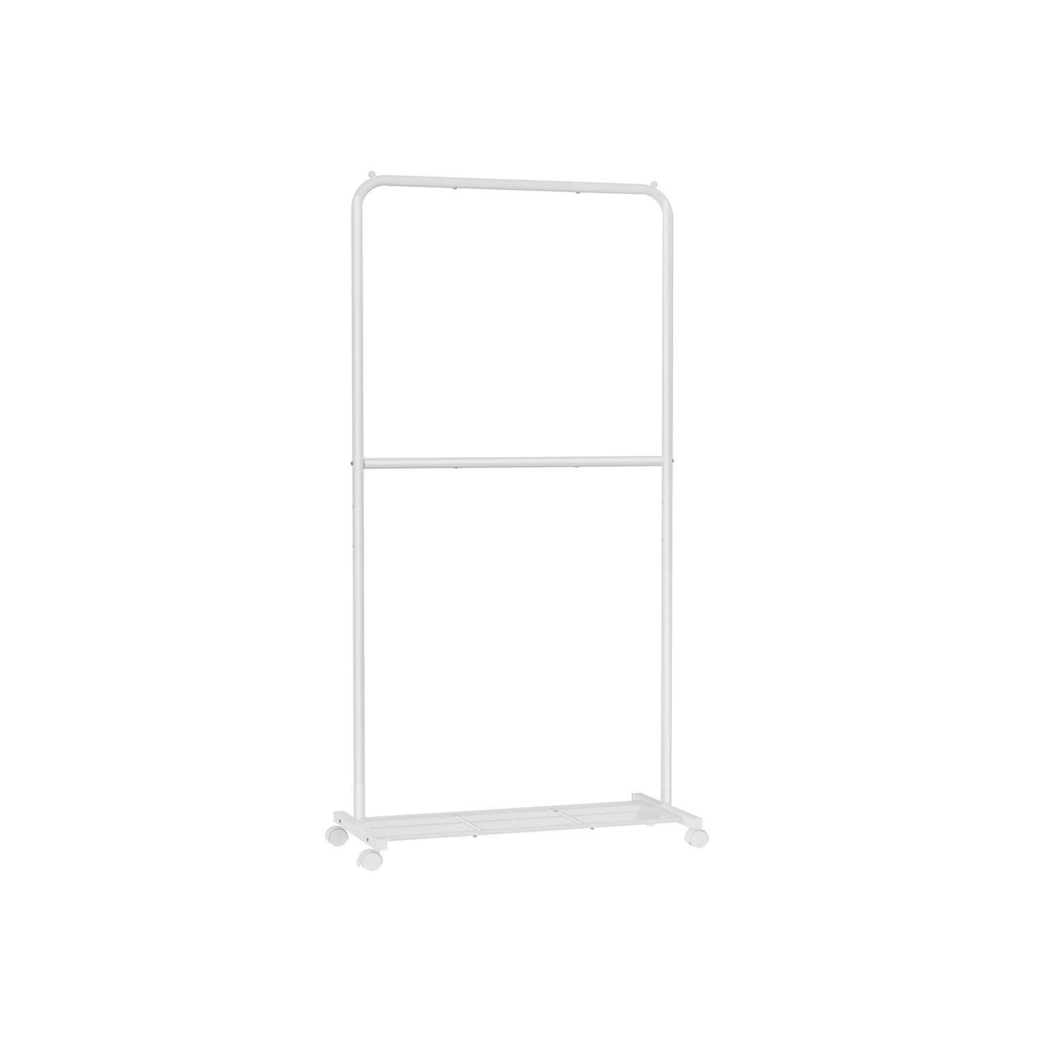 36 Inch Double-Rod Clothes Rack with Wheels