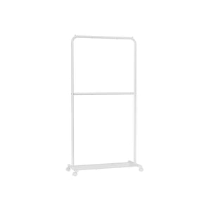 36 Inch Double-Rod Clothes Rack with Wheels