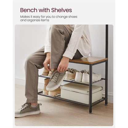 Coat Rack with Shoe Storage Bench