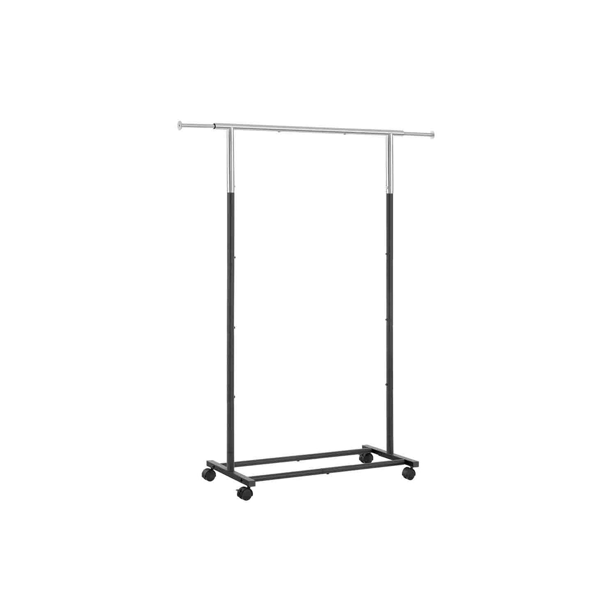 Adjustable Clothes Rack with Wheels — Silver and Black - image 1