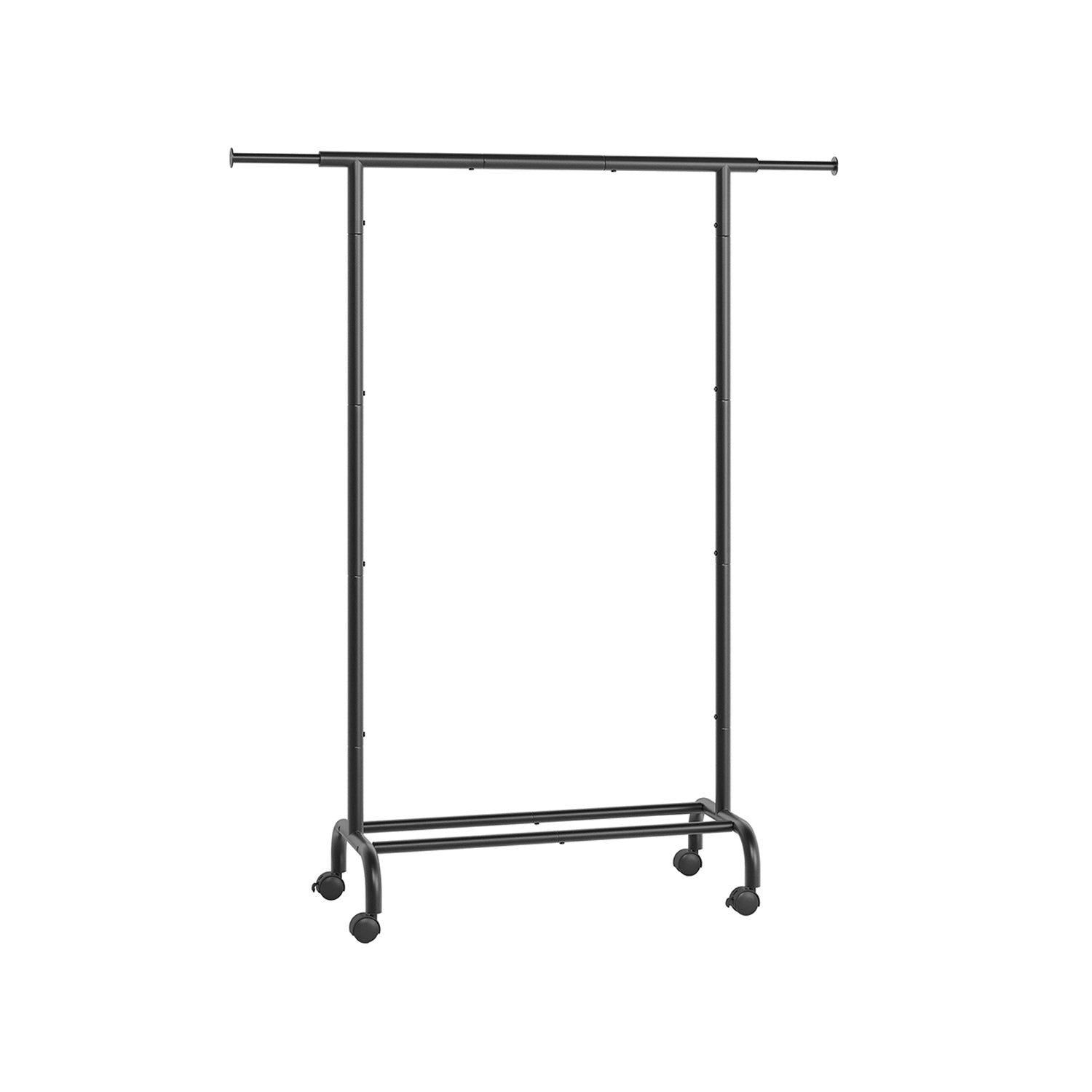 Clothes Rack with Extendable Rail and Wheels